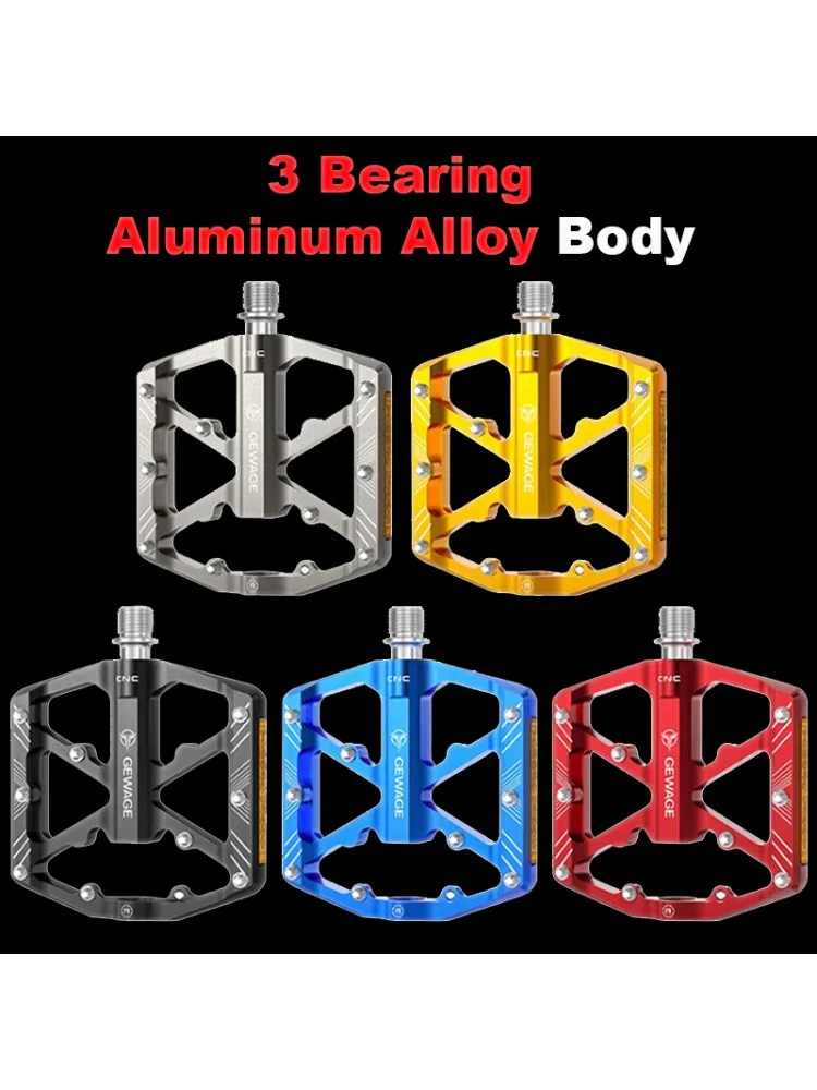AliExpress NONE 3 Bearing MTB Bike Pedals Platform Anti-Slip Road Cycling Pedals 9/16'' Universal Wear Resistant Pedals Bicycle Accessories