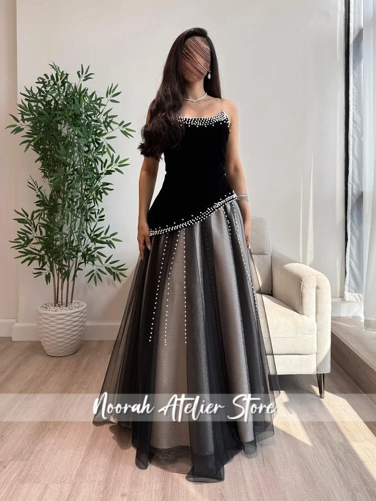 

Новое контрастное черно-серое элегантное вечернее платье 2026 Aline, роскошные женские платья для выпускного вечера, вечернее платье на бретельках из бисера по индивидуальному заказу