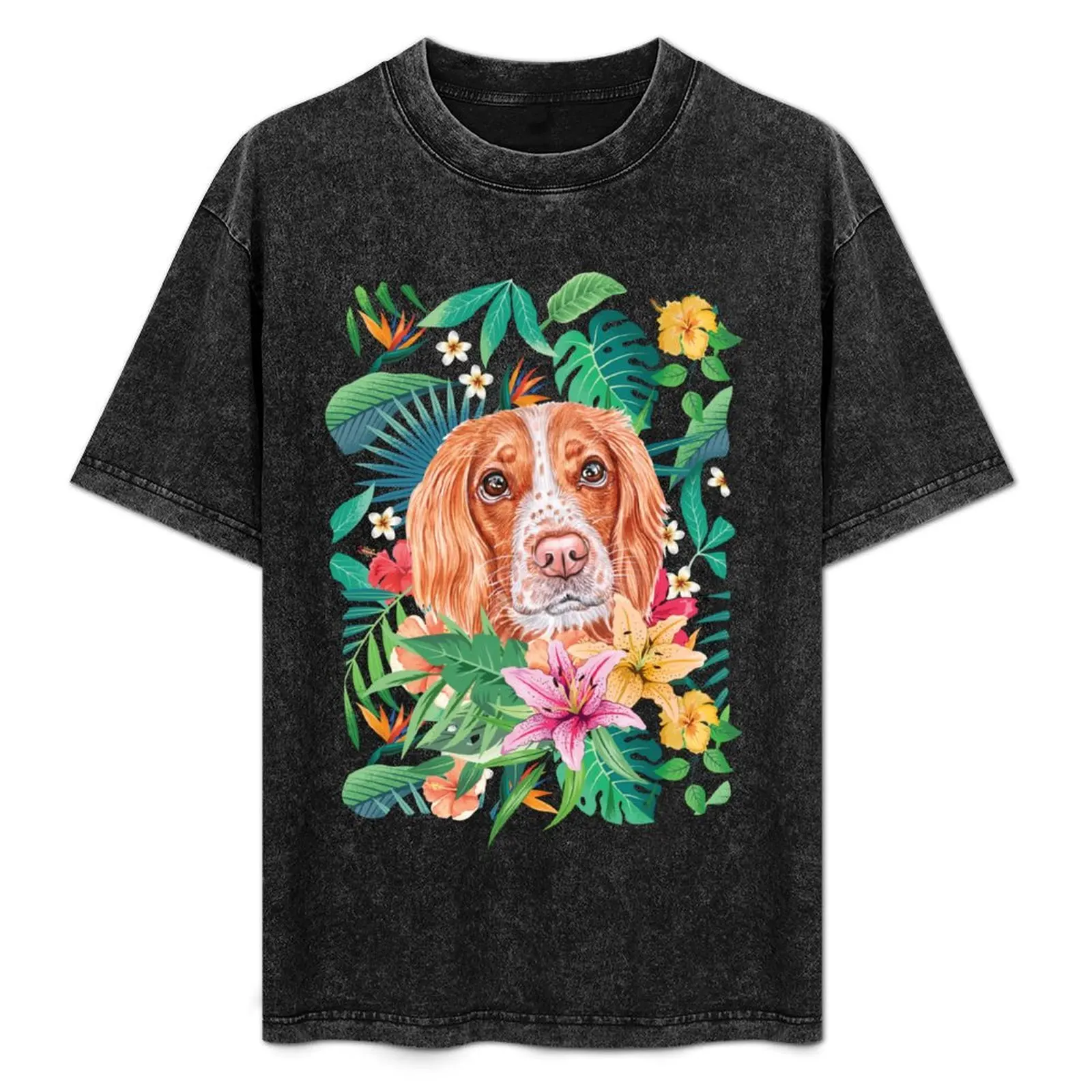 

Tropical English Springer Spaniel T-Shirt anime tshirt plus sizes cotton man t-shirts shirts graphic tee men