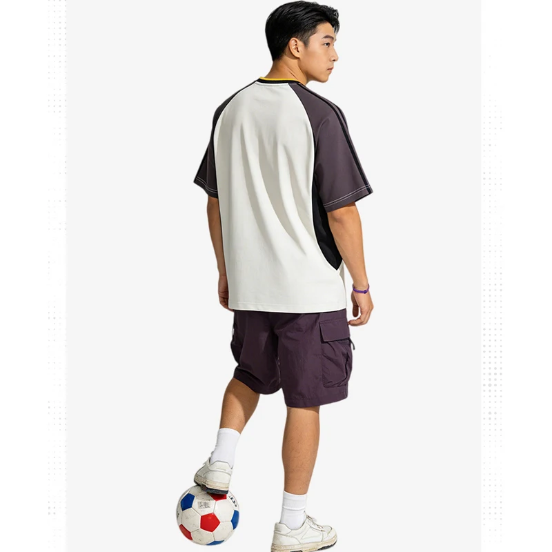 Men's UPF 100+ Sun Protection T-Shirt, Quick-Dry & Cooling Sportswear with Color Block Design