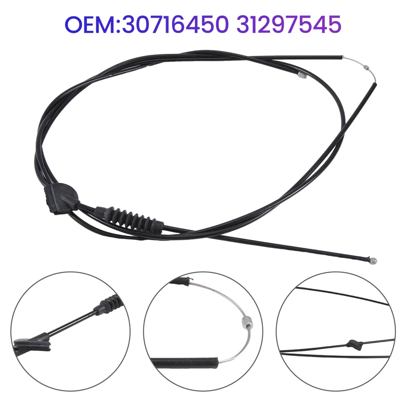 รถเครื่องยนต์ฝาครอบสวิทช์จับ Heyue Release Cable-Hood Latch Release สําหรับ VOLVO XC60 30716450 31297545 เปลี่ยนชิ้นส่วน