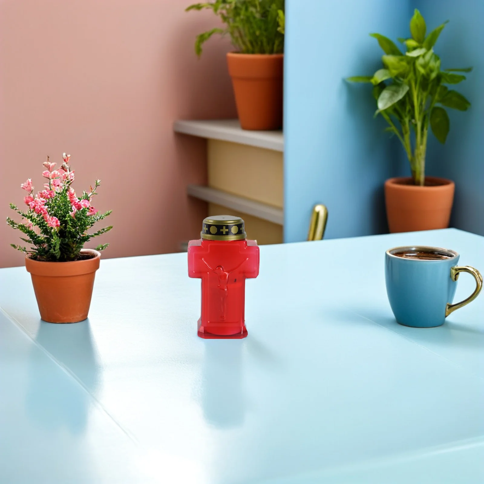 6 قطع 6 قطع شموع LED عديمة اللهب تذكارية للديكور أضواء القبر القبازات العبدية