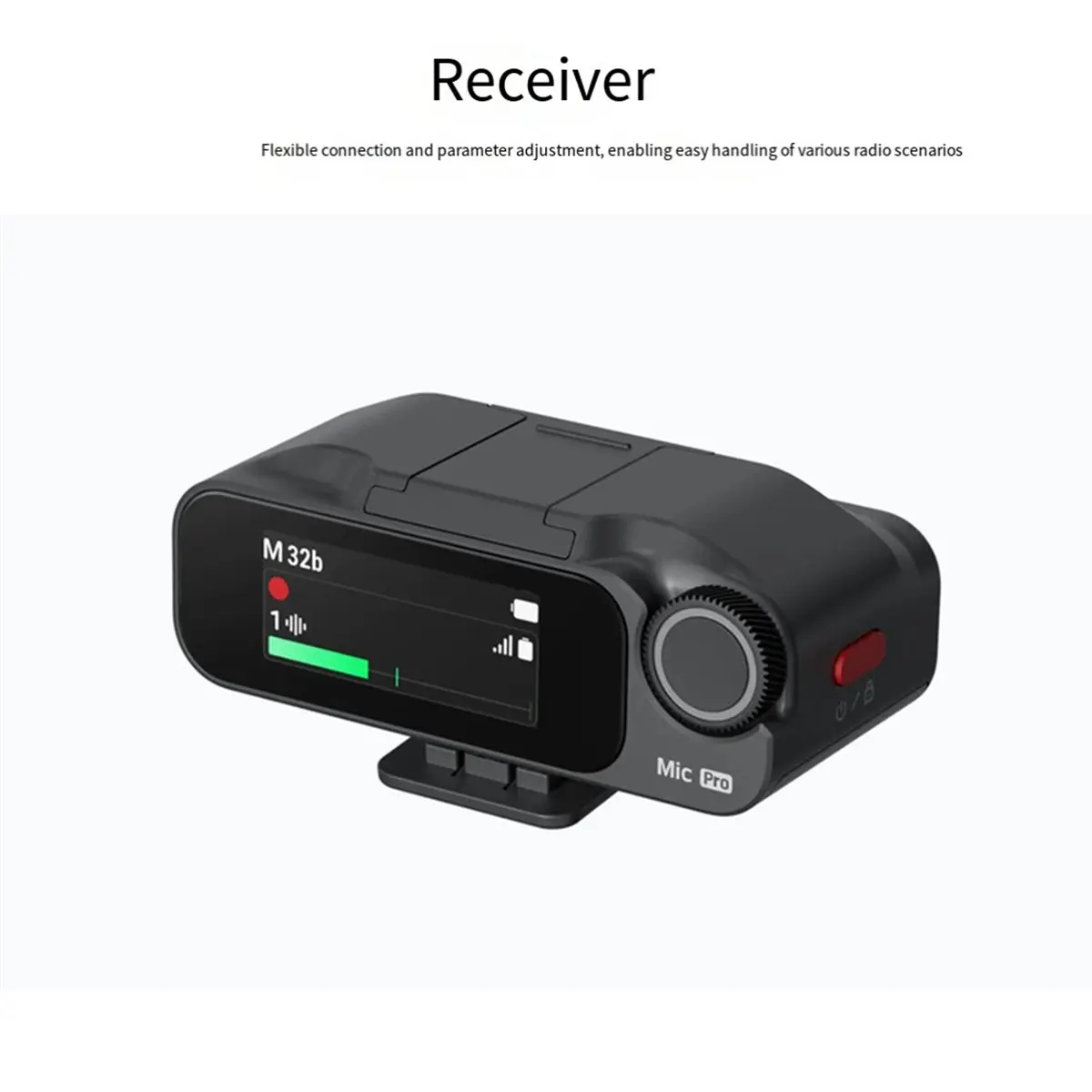 For Mic Pro Wireless Microphone Receiver 4-Channel Multi-Device Audio Receiver for Camera