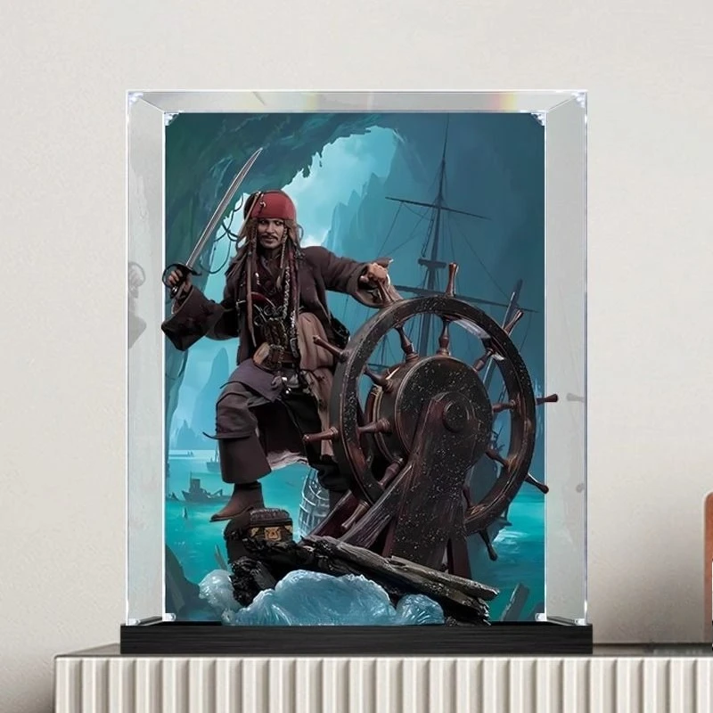 Acrylic display box suitable for Pirates of the Caribbean 5 Captain Jack figure model storage box with transparent dust cover