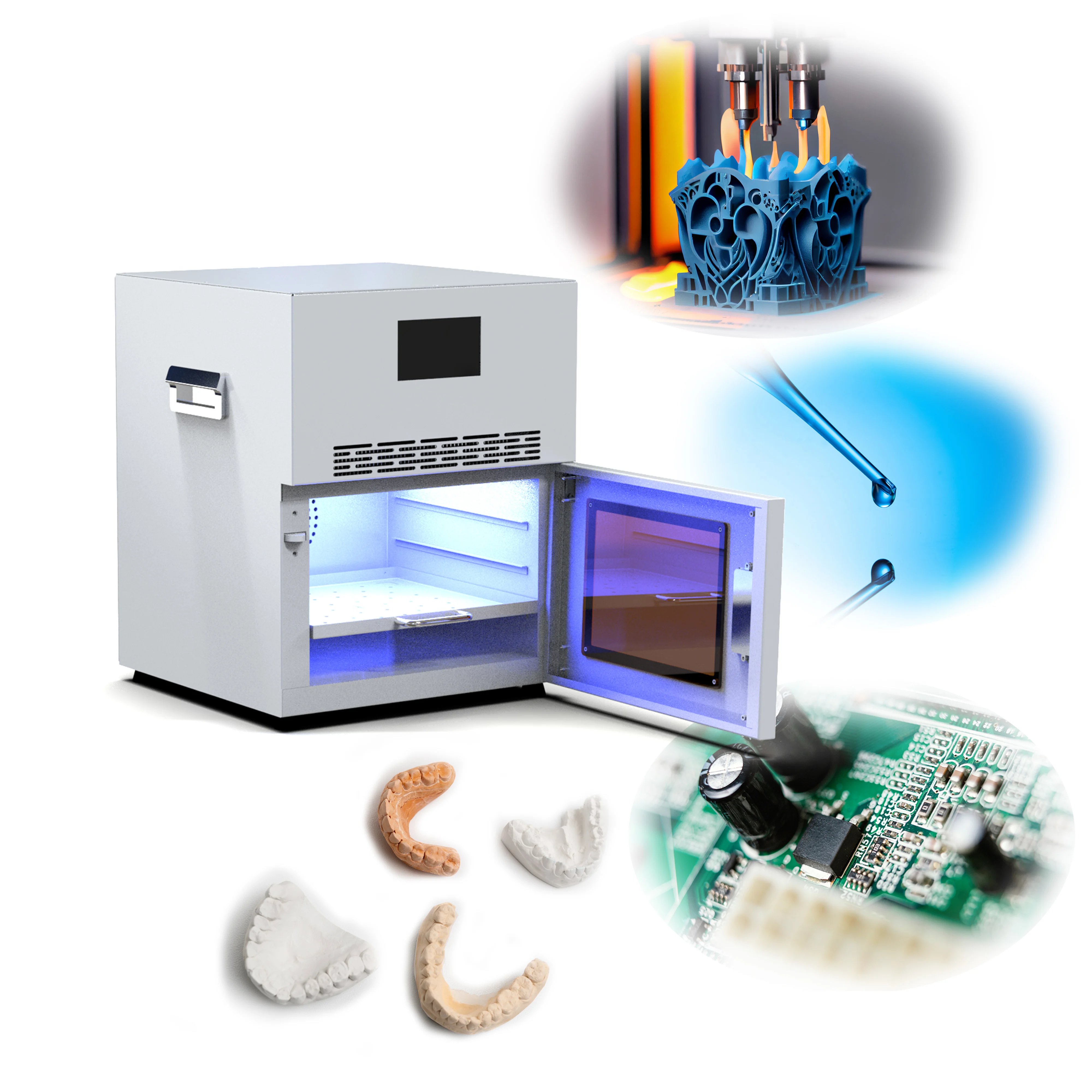 300*300*200mm LED UV Curing Oven For 3D Printing Resin Efficient Curing 405nm 395nm Resin