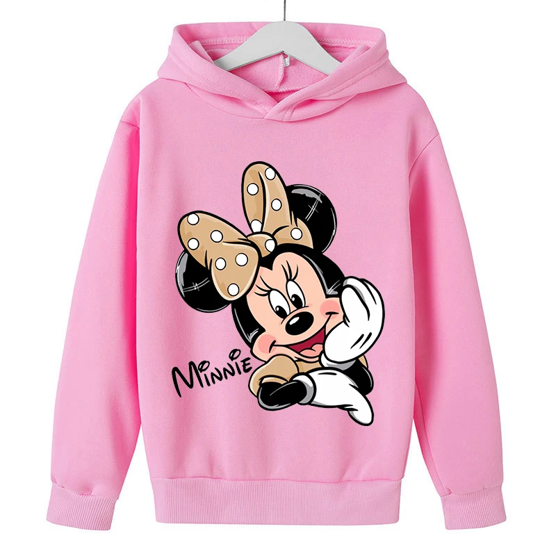 

Hot selling fashionable children's hoodie with Disney Mickey Mouse pattern, girls' sportswear, anime top, autumn new pullover