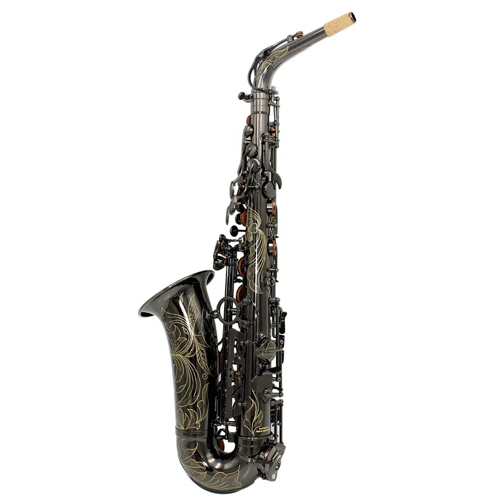 Wholesale Professional Musical Instrument Alto Saxophone For Concert Performance  alto saxophone in shiny black color oem