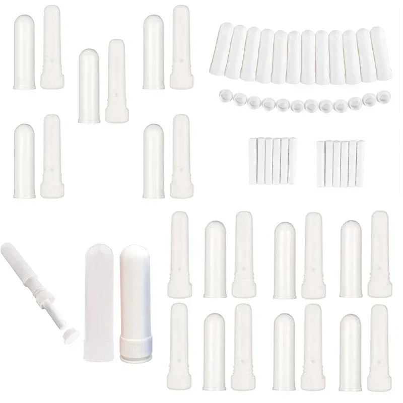 300Pcs Empty White Nasal Inhalers Tube With Cotton Core Perfume Nasal Inhaler Stick For Perfume Sleep Aromatherapy Essential Oil