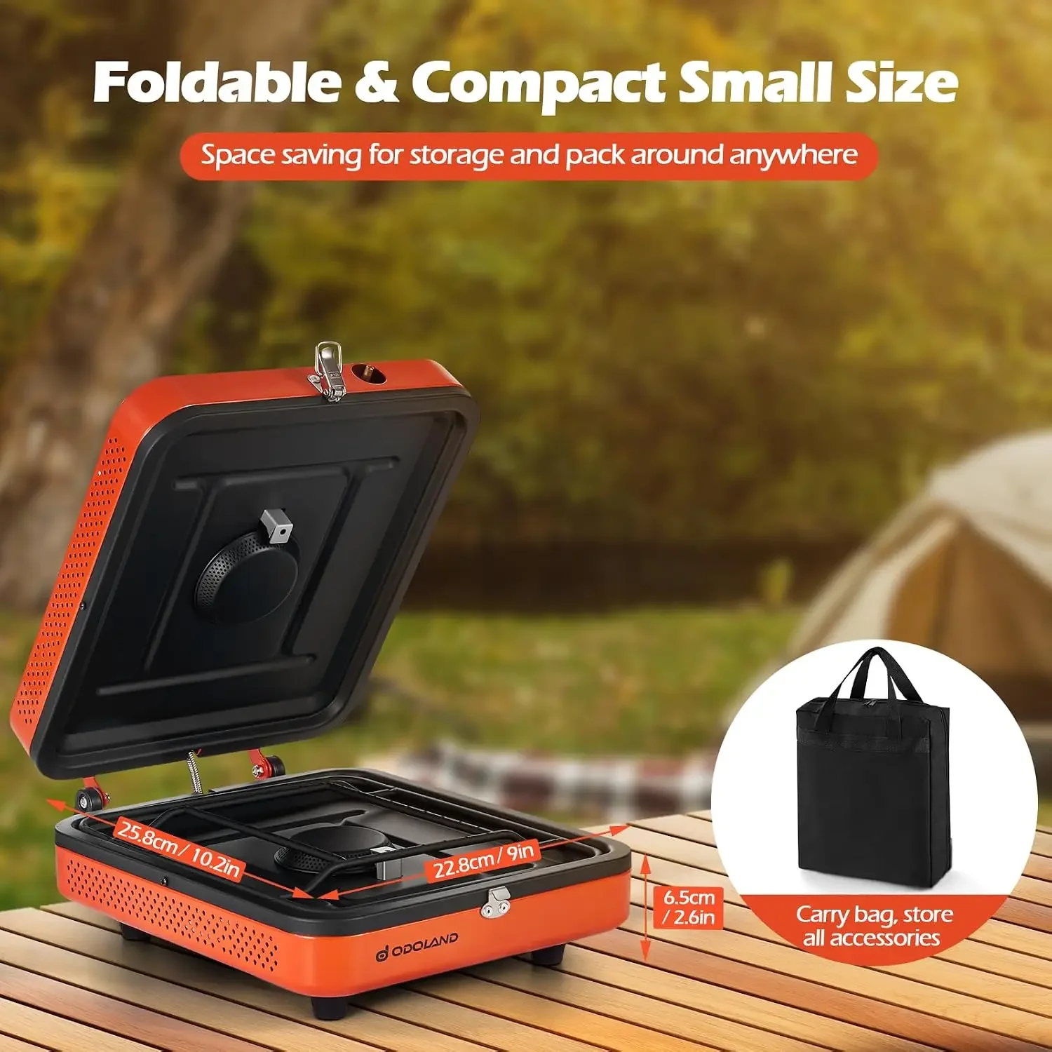 Portable 2 Burner Camping Stove Propane 17000 BTU/h Gas Stove Collapsible Backpacking Stove for Indoor Outdoor Cooking Hiking