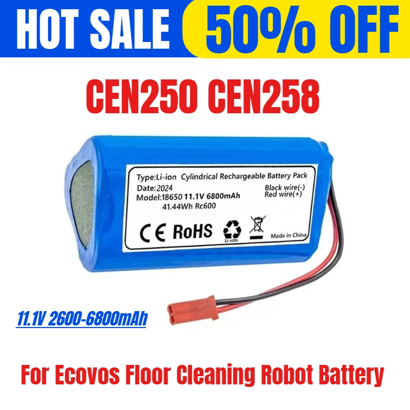 

11.1V 6800mAh for Ecovos Floor Cleaning Robot Battery CEN250 CEN258