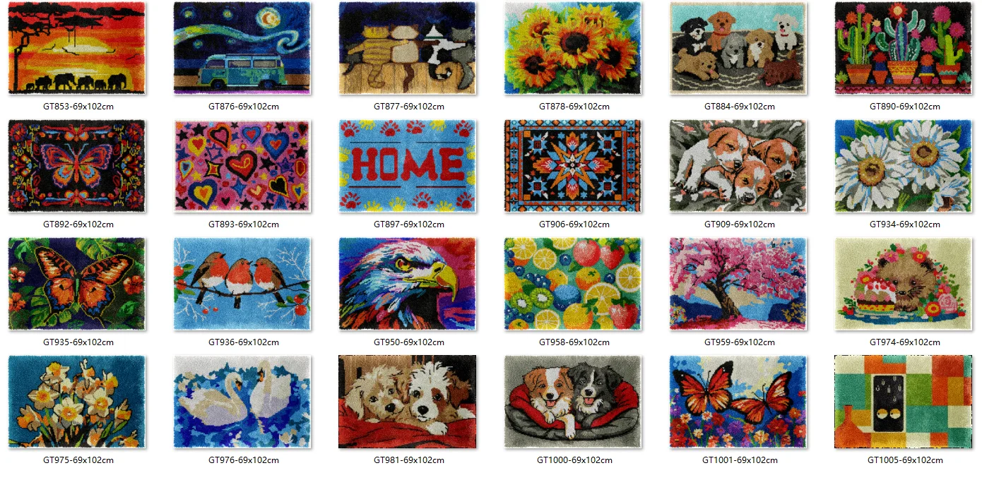 

Bee latch hook kit rug canvas printing ZD694 handwerken knooppakket diy carpet embroidery handmade Flowers Three Birds 69-102