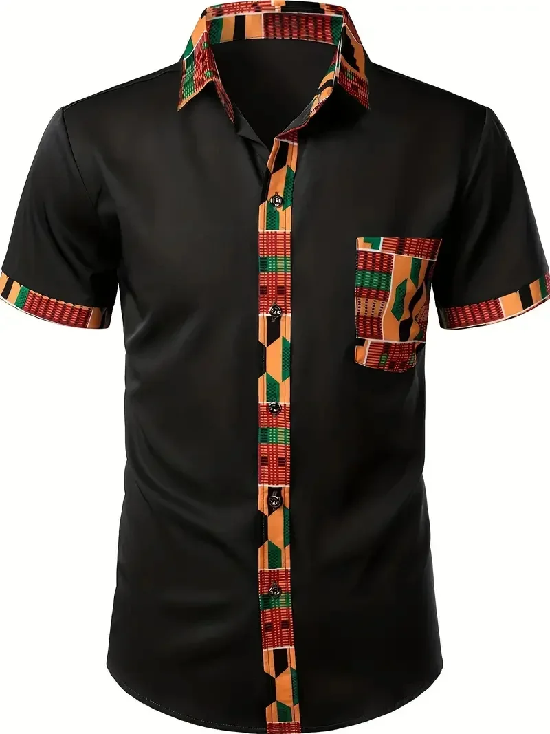 Short sleeved 2024 business casual shirt for autumn Hawaii travel, high-end printed shirt for breathable street parties, loose