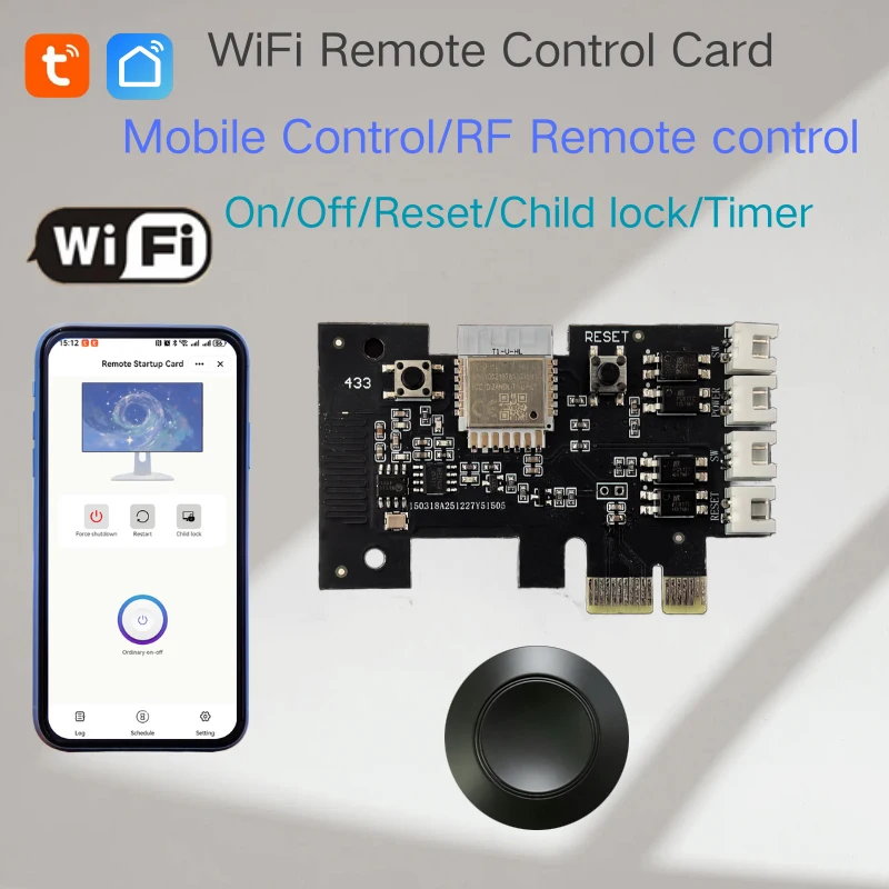 Remote PC Power Switch, Wireless Remote Power On/Off for Desktop Computer, Tuya Smart Life APP, works with Alexa Google home