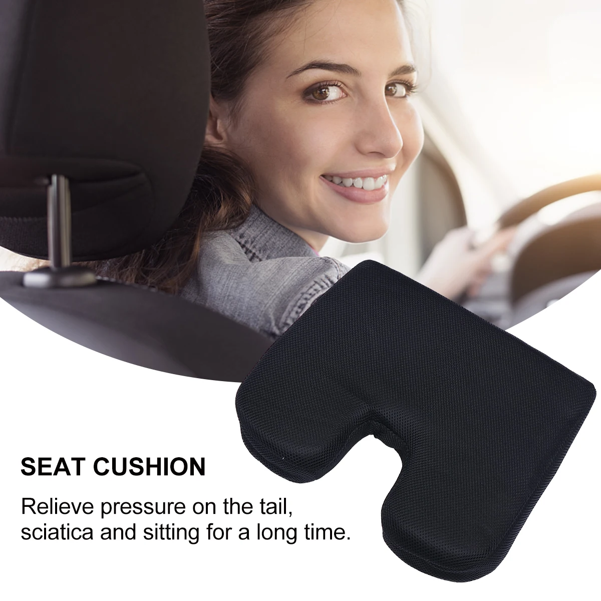 

Ergonomic U-Shaped Seat Cushion Office Home Breathable Comfort Support Bottom Pad Hollow Design Lightweight Cotton