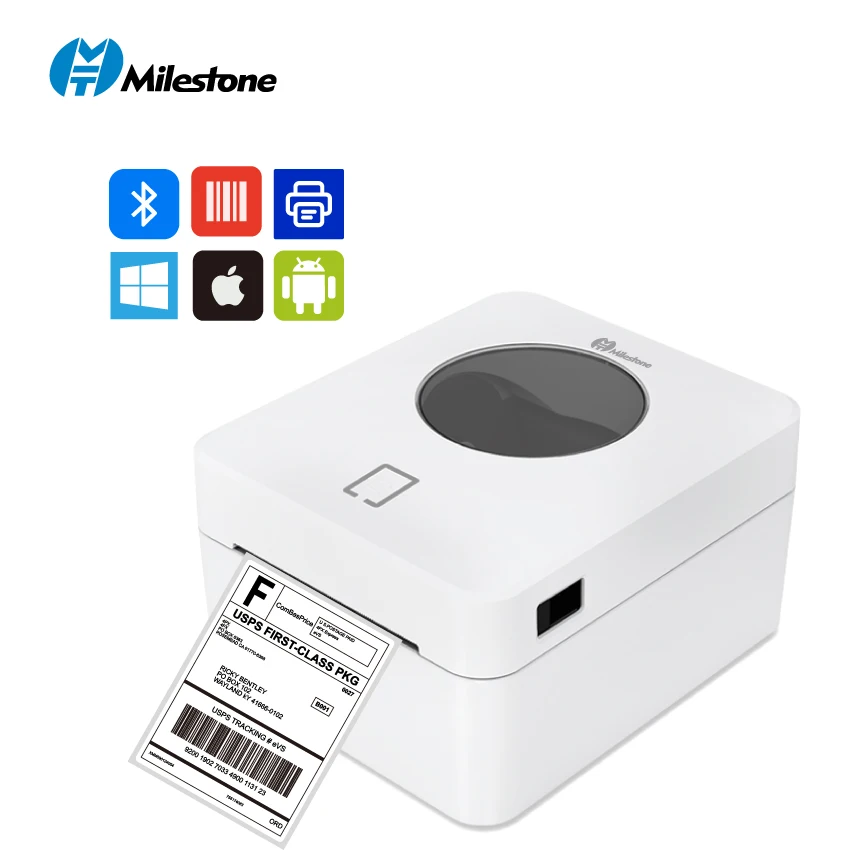 MHT-Printing Sticker Custom Logo Stickers Packaging Label Printer Wireless Thermal Compatible Wth Shipping Waterproof Roll Gold