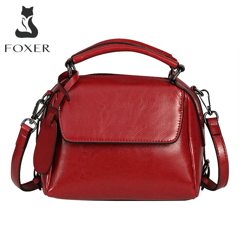 FOXER Women Messenger Bag Lady Fashion Crossbody Shoulder Bags PU Synthetic Leather Handbags Commute Casual Large Capacity Totes