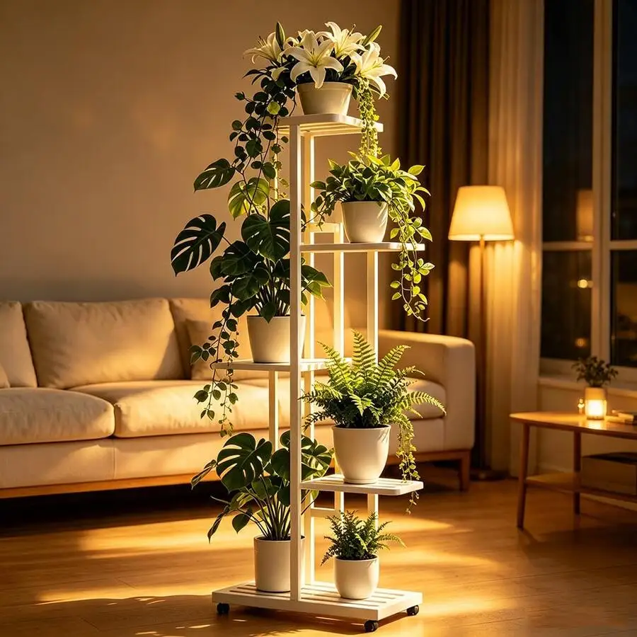7/6/5/4-Shelf Flower Rack Indoor/Outdoor Metal Plant Perfect For Living Rooms/Balconies/Gardens/Yards -The Ideal Gift For Garden