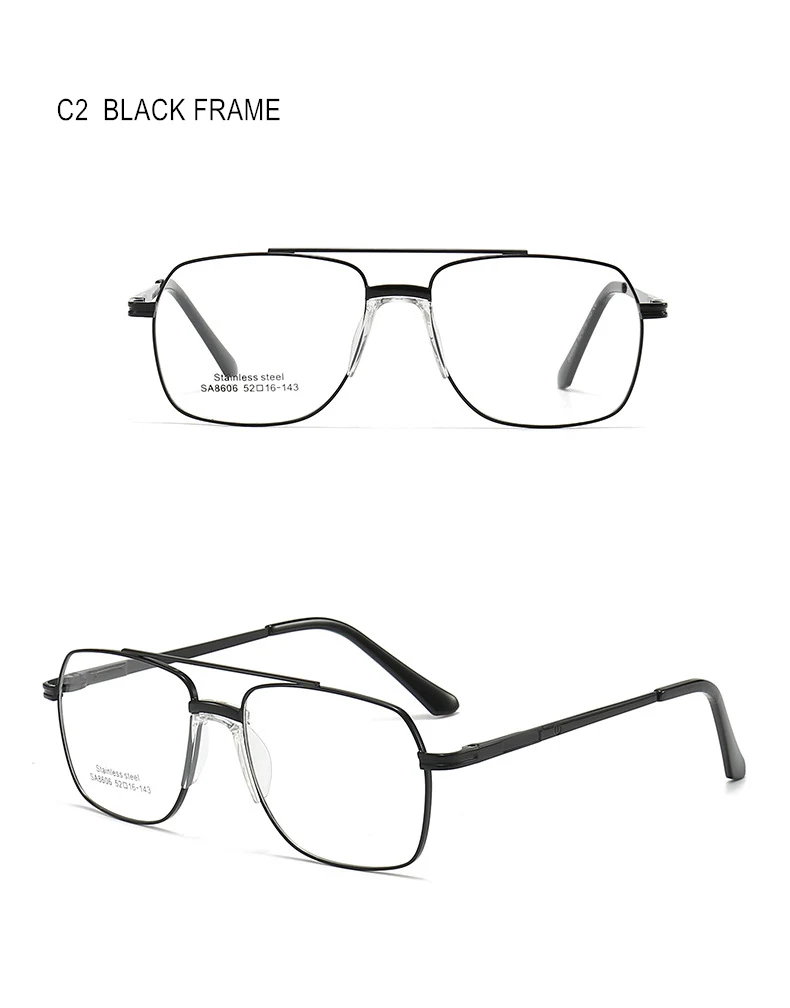 Benutzerdefinierte Myopie-Brille mit Rezept -0,5 bis -10 Männer Frauen Hochwertige Twin-Beams-Legierungsrahmenbrille für Kurzsichtige F023 – Detail 16