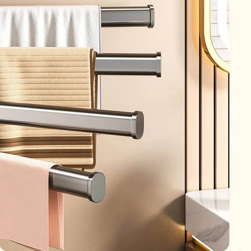 لا حاجة للحفر شفط كأس رف منشفة دوار لكمة الحرة الحمام متعدد بار للطي منشفة استحمام رف 180 درجة دوران