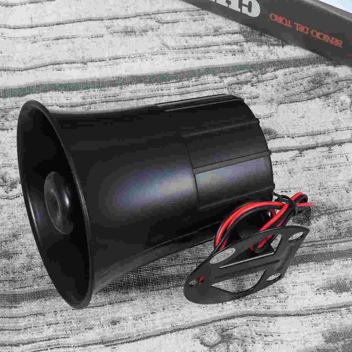 12V Motorcycle Car Alarm Horn Motorbike PA System Horn Amplifier Speaker Warning Alarm (Black) Motorcycle Alarm Horn