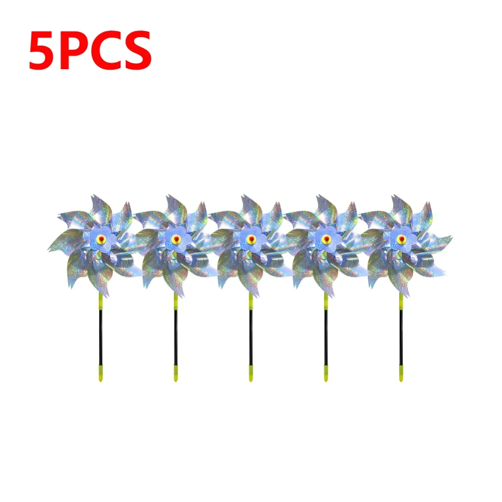APWIKOGER 1-10PCS DIY Silber Laser Vogel Repellent Für Bauernhof Outdoor Vogel Repeller Rasen Dekor Vogel Repeller Windmühle garten Rotierenden Windmil 6