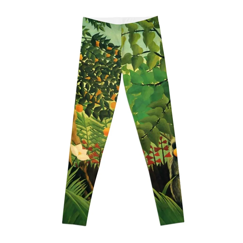 Henri Rousseau Exotic landscape, 1910 Leggings sporty woman gym gym clothing fitness set gym Golf wear Womens Leggings