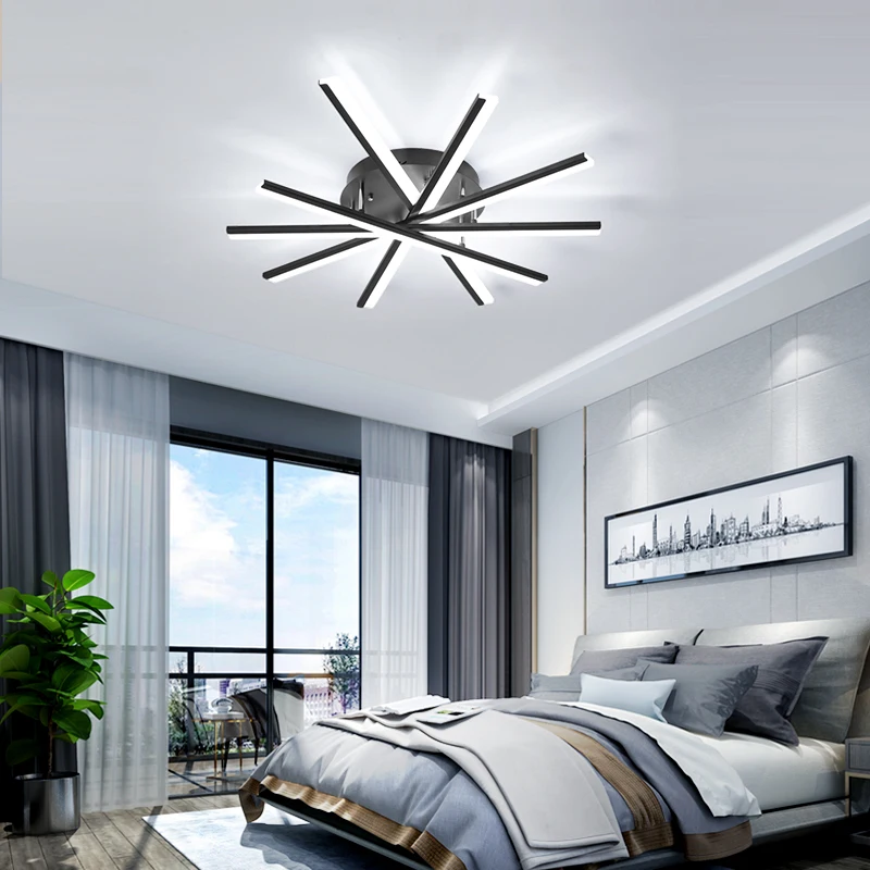 

New Modern LED Chandelier Lighting For Living Dining Room Bedroom Ceiling Pendant Lights Simple Gold Black White Decoration Lamp