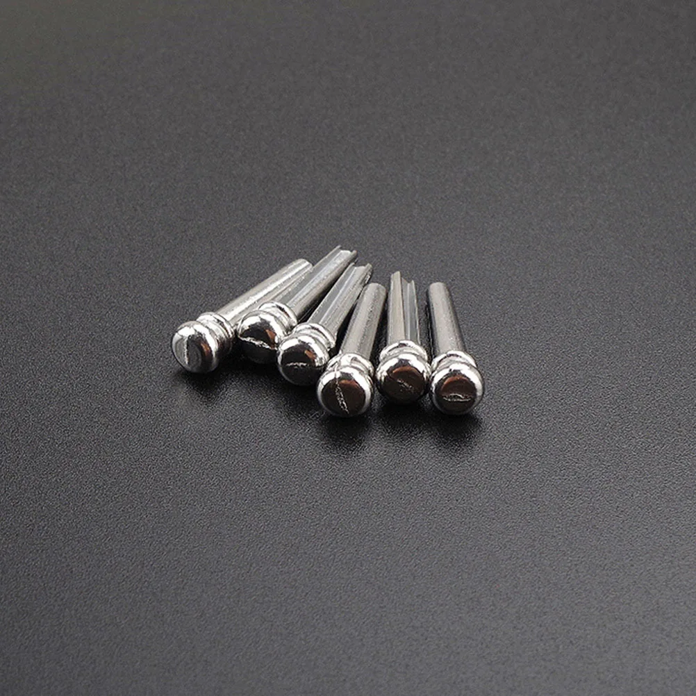 

6Pcs Acoustic Guitar Bridge Pegs Metal Construction Stable Sound Performance Easy Installation Replacement Parts for Guitar