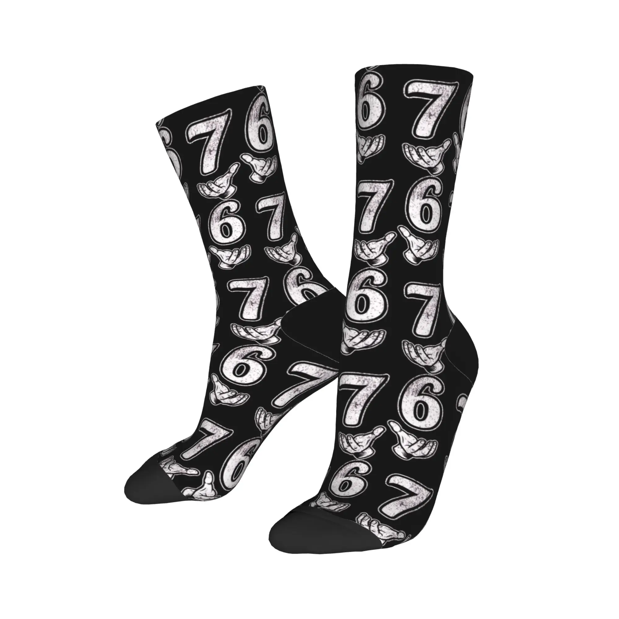 مضحك ستة سبعة ميمي 6 7 ميمي الجنرال ألفا سيلانغ جوارب موضة الجوارب الخريف المضادة للانزلاق الجوارب الرجال تسلق جوارب ناعمة متوسطة