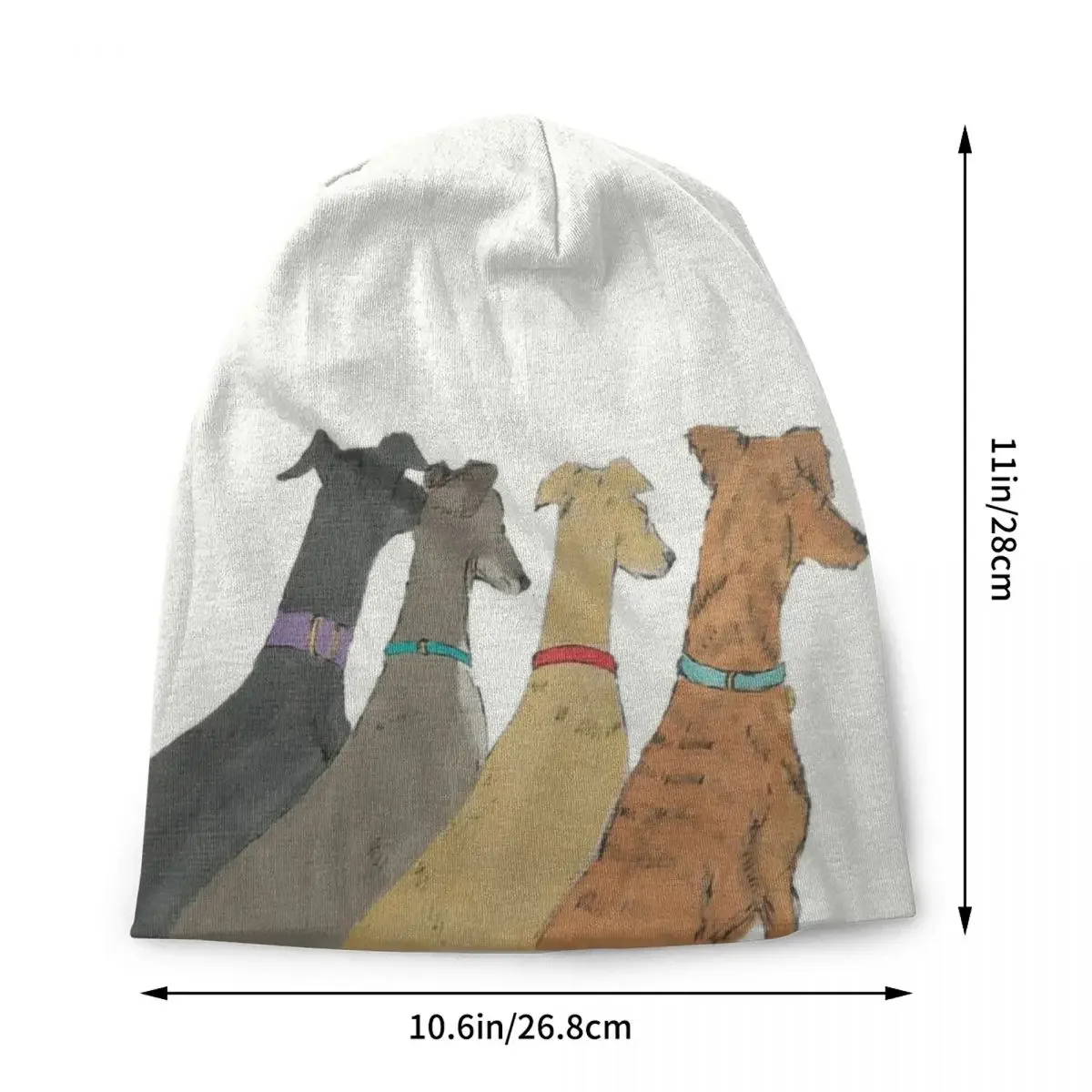 Waiting Greyhounds Dog Beanie Cap Unisex Winter Bonnet Knit Hats Outdoor Ski Greyhound Whippet Sighthound Skullies Beanies Caps