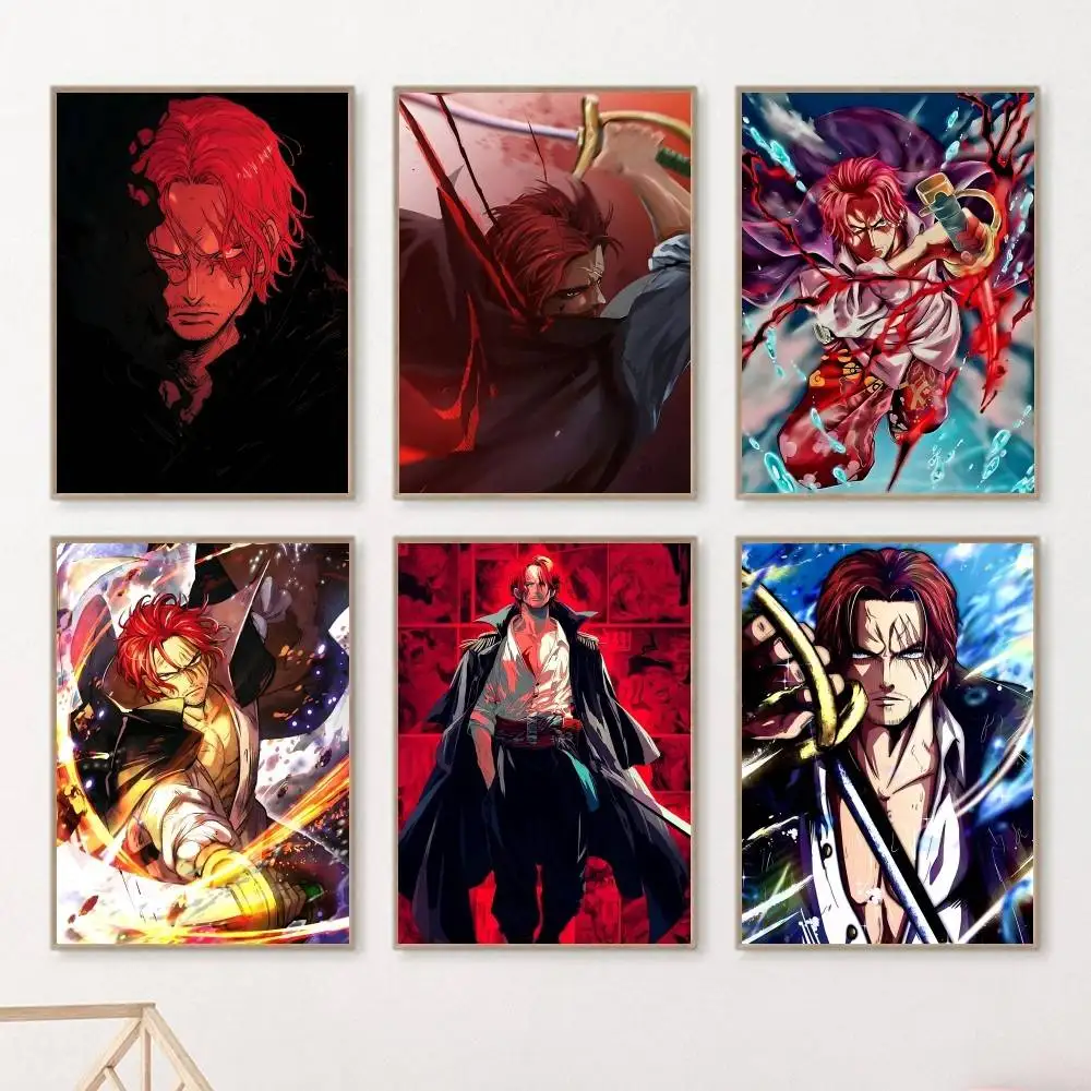 Anime One Piece Cool Shanks Posters HD Print Vintage Wall Art Decor for Home Study Room