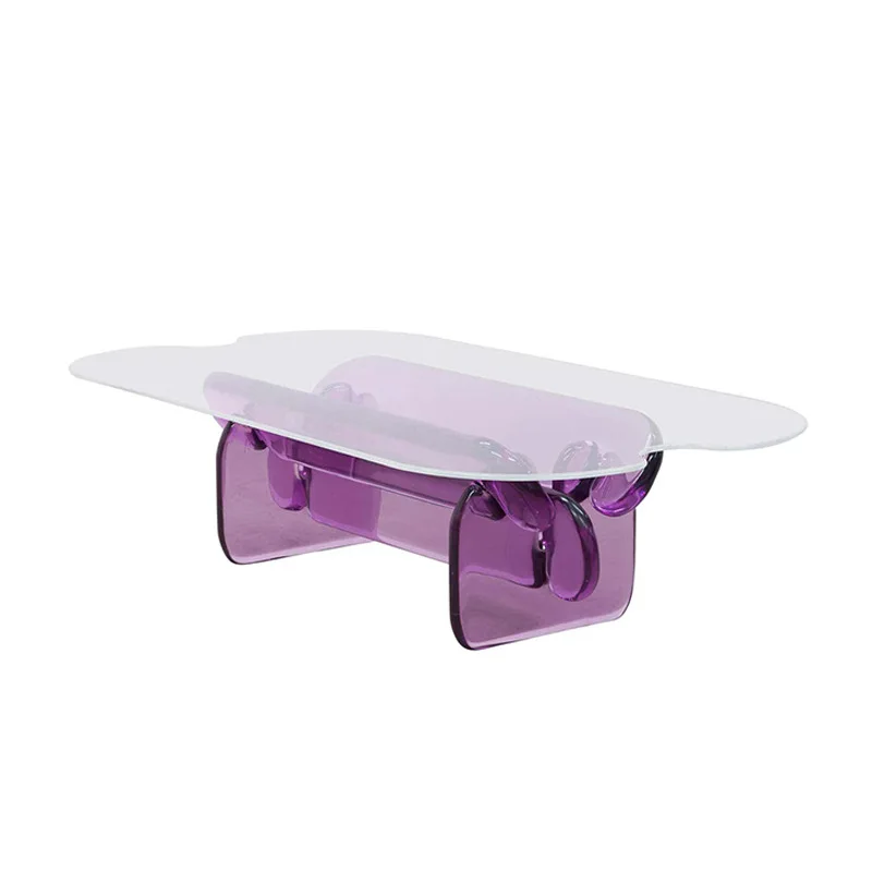 

Nordic modern creative personality Internet celebrity design special-shaped color long acrylic coffee side table furniture