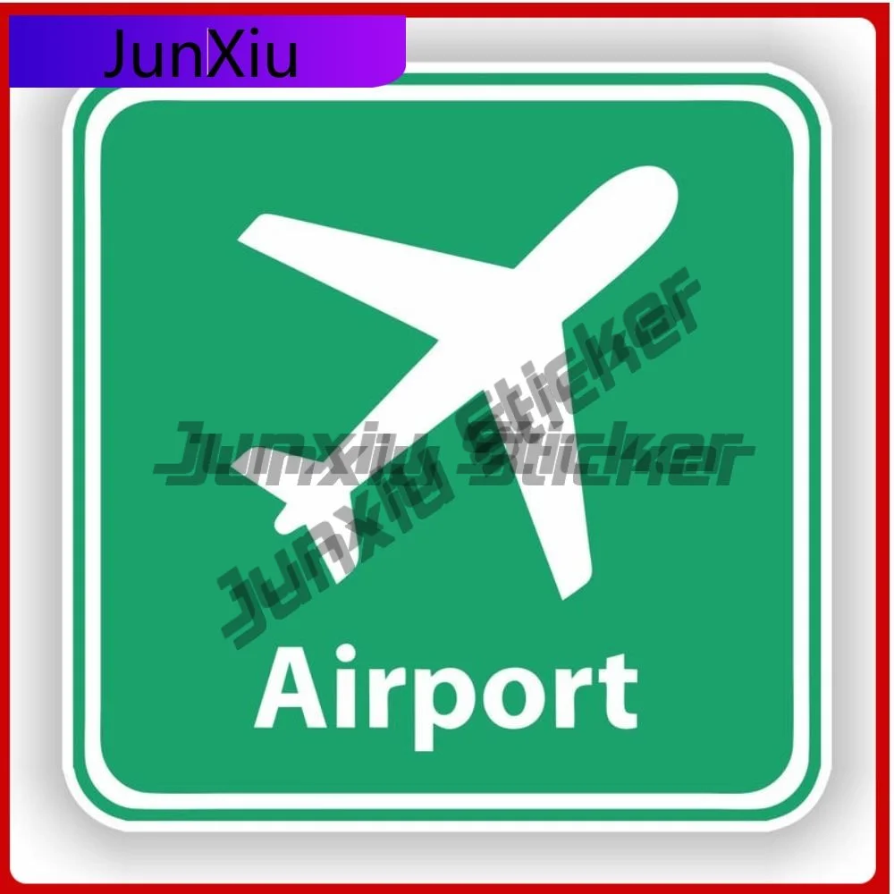 

Airport Green Sign Vinyl Graphic Decals Custom Printed Decals Motorcycle Camping Bumper Decals Car Decoration Aesthetic Accessor