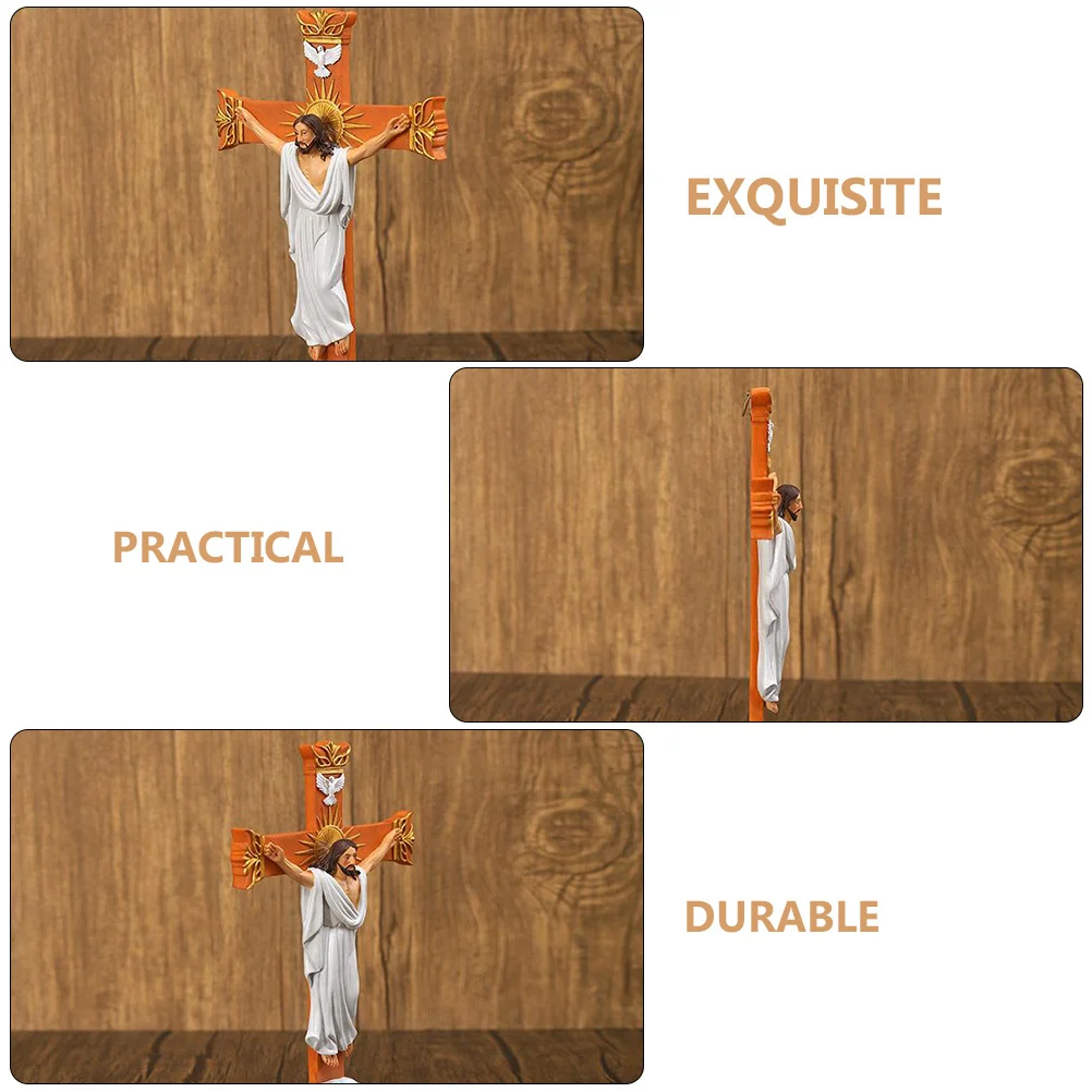 

Wall Hanging Cross Decor Christian Pendant Religious Gift Church Supplies Resin