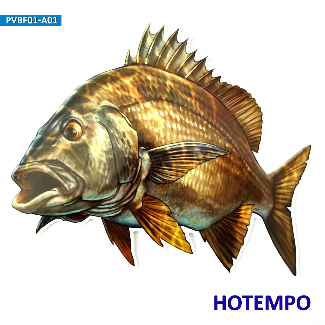 20cm Perch Snapper Tuna Scorpionfish Big Sea Fish Waterproof Sticker for Fisherman Fishing Boats Luggage Motorcycle Car Stickers