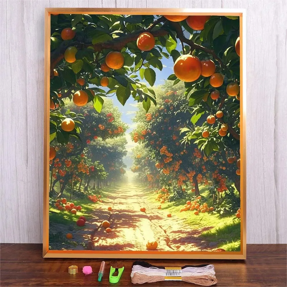 

Fruitland Pattern Full Printed Canvas Embroidery Kit For Adults DIY DMC Threads Cross Stitch Craft Gift Home Decor Needlework
