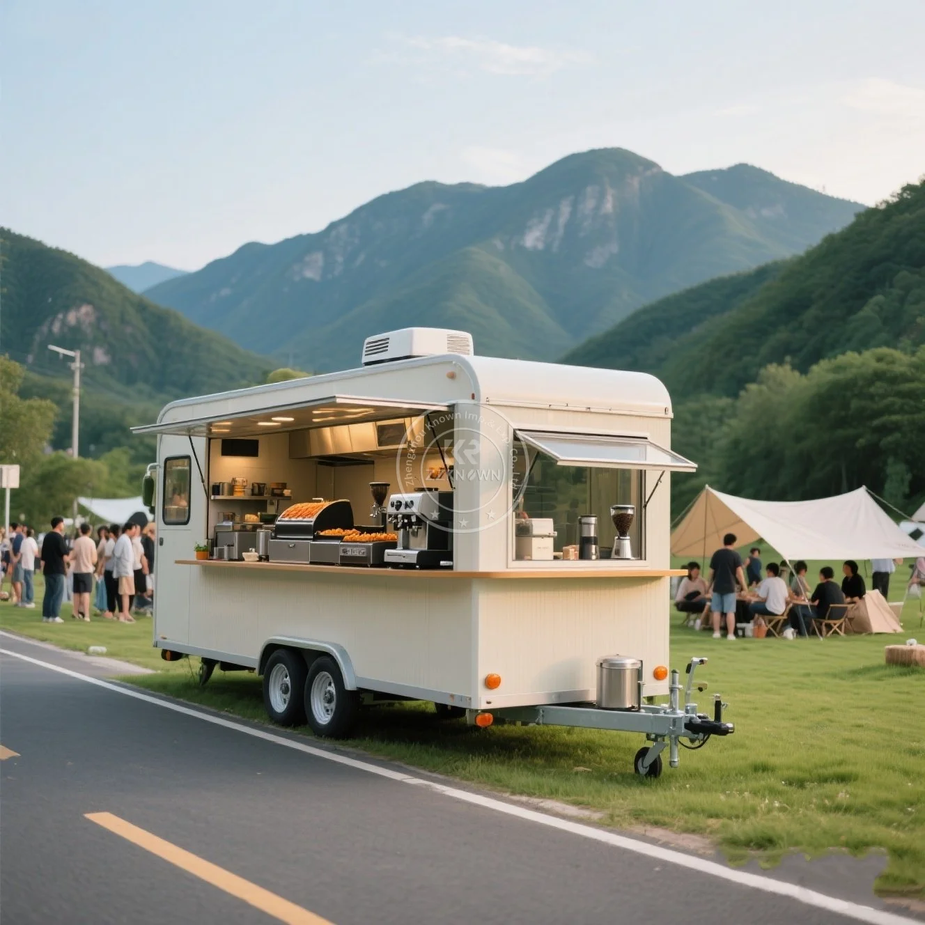 

Custom Size Design Mobile Kitchen Food Truck Concession Trailer USA Street Food Truck Pizza Fast Food Trailer Fully Equipped