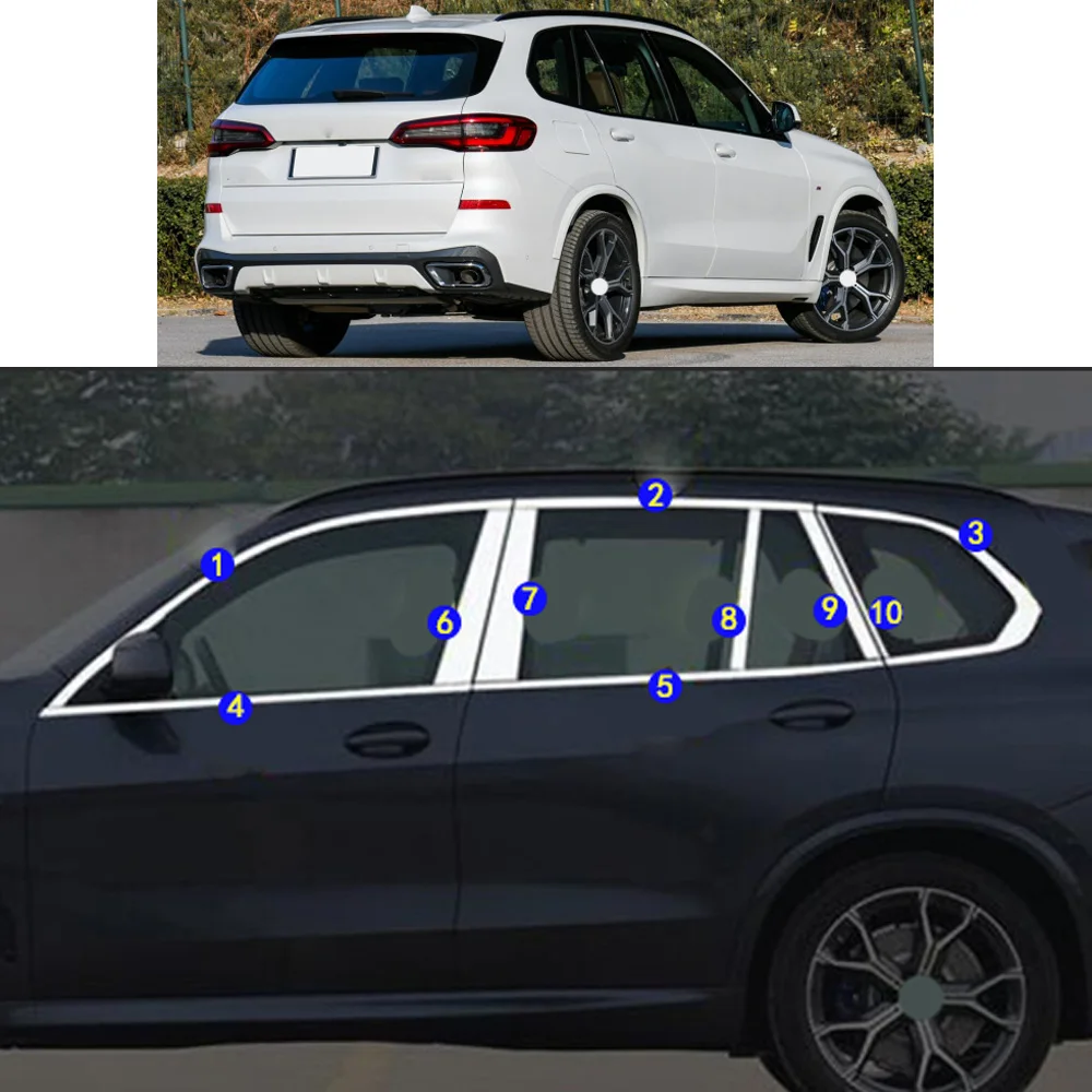 

Car Sticker Garnish Pillar Window Middle Strip Trim Frame Hoods For BMW X5 xDrive 30i 40i 2019 2020 2021