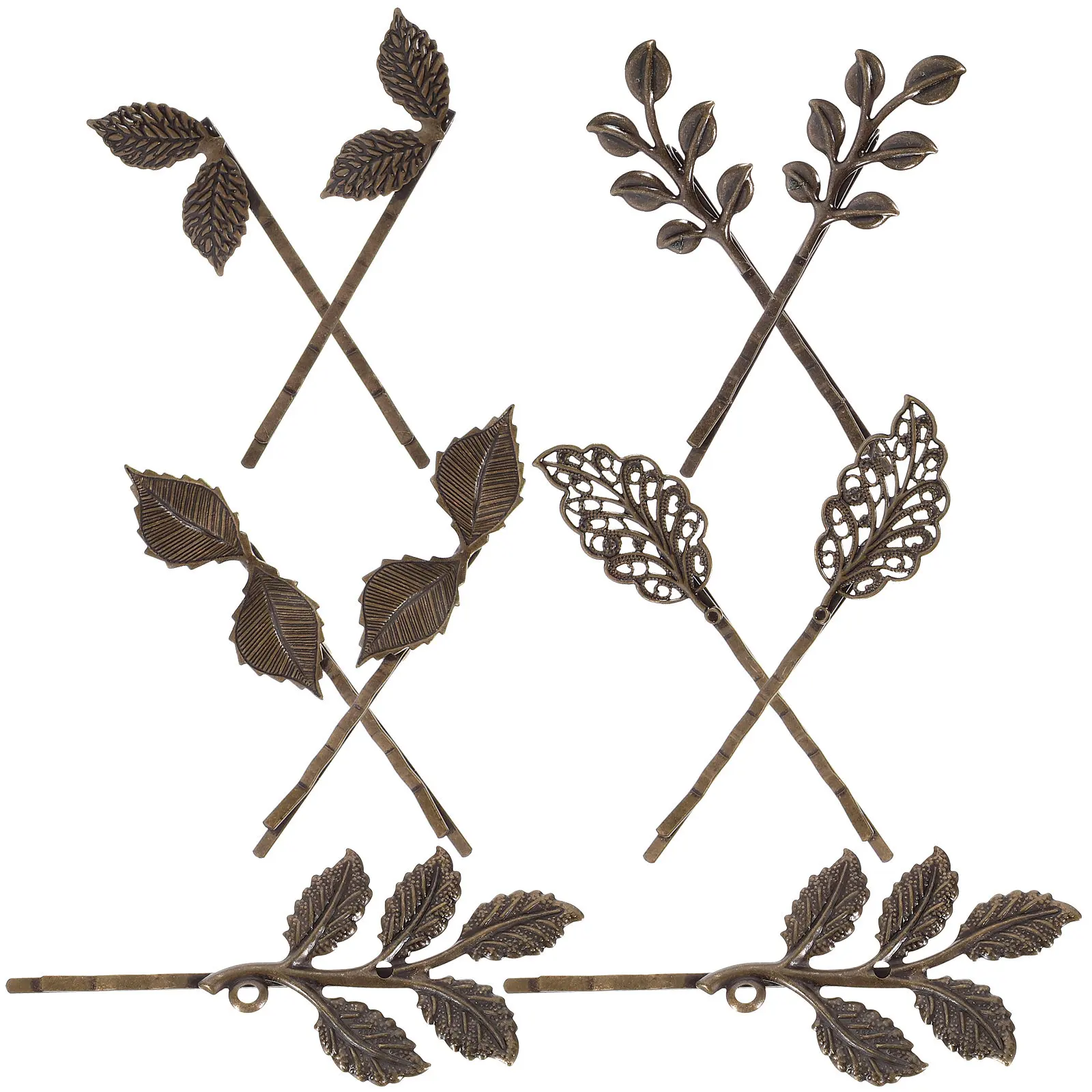

10Pcs Bronze Leaf Hair Clip Vintage Retro Bobby Pin Hair Ornament for Weddings Parties Daily Wear Women Girls Leaf Hairpin