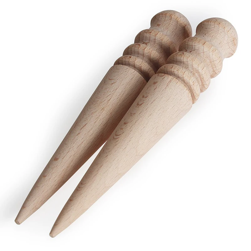 Solid Wood กลม Rod หนังหัตถกรรมคู่มือขัด Rod Log DIY เครื่องหนังเครื่องมือทำ