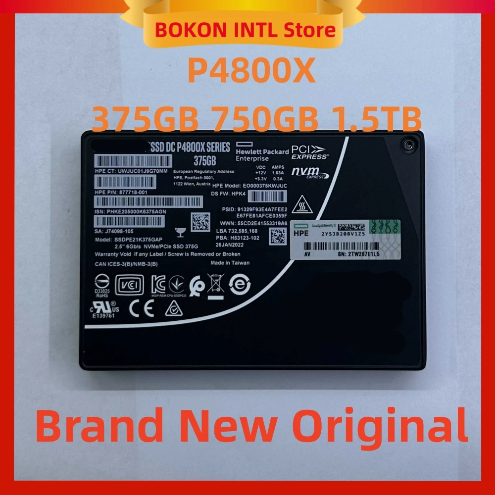 

New Unopened Boxed SSD DC P4800X SERIES 1.5T 750GB 375GB U2 NVME 2.5" SSD Server Enterprise SSDPE21K015TA01 for Intel Optane