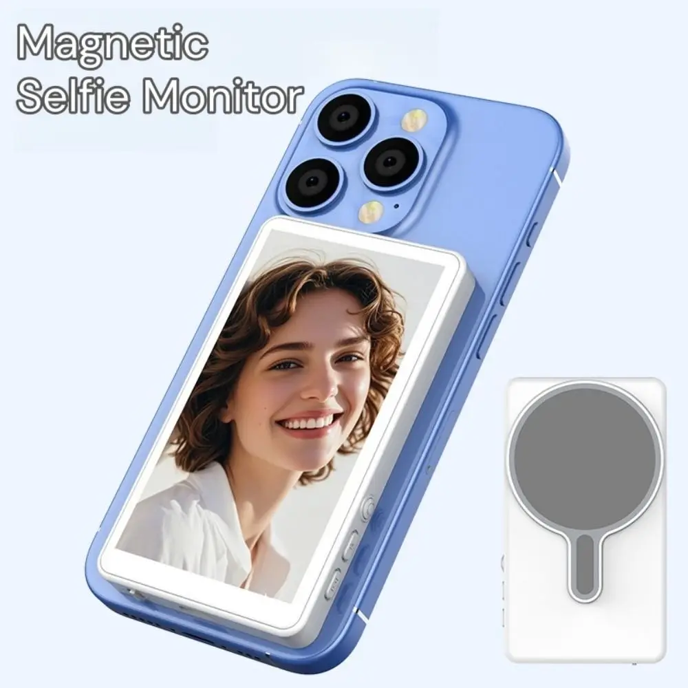 شاشة عرض سيلفي مغناطيسية شاشة LCD 4.02 بوصة شاشة كبيرة لمراقبة السيلفي شاشة عدسة خلفية لاسلكية لتصوير سيلفي