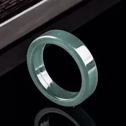 Grade A Myanmar Jadeite Certified Jade Ring Men Women Healing Gemstone Fine Jewelry Genuine Natural Burma Blue Water Jade Rings