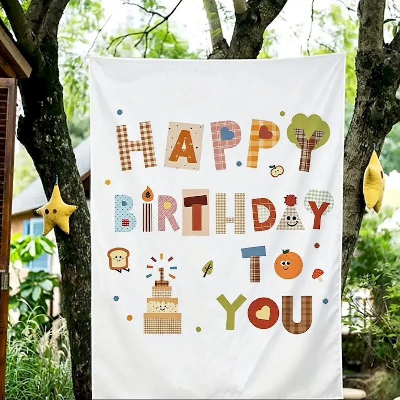 VIKAMA Birthday Numbers 1-4 Tapestry Wall Hanging, 6 Designs, Wall Decor for Bedroom Living Room Dorm