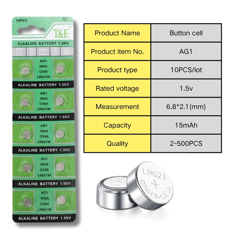 2-50 قطعة AG1 364A LR621 LR60 L621 LR620 362 ساعة البطارية 15mAh 1.55V زر عملة خلية بطاريات لعبة كاميرا التحكم عن بعد #5