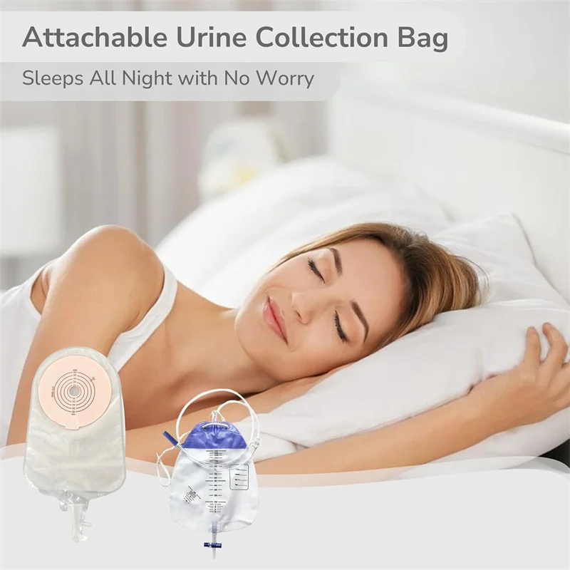 10pcs Urostomy Bags One Piece Stoma Bag for Urine Anti-backflow Urostomy Bag Leak-proof Durable Attachable Urine Collection Bag