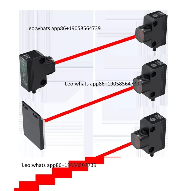 GF2 Series Photoelectric Sensor DC12-24V 2m Cable Plastic Shell Mirror Retro-Reflection Diffuse Reflection Through-Beam