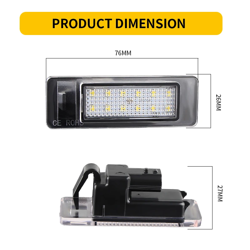 2pcs White License Number Plate led Lights For Renault Espace Clio V Koleos II Master Bus/Box Talisman Grand Tour Auto Tag Lamps