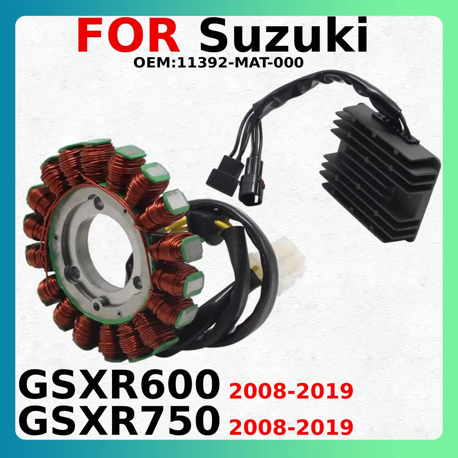 

For Suzuki GSXR600 GSXR750 2008-2010 32800-47H00 32800-18H00 31401-01H11 Motorcycle Voltage Regulator Rectifier and Stator Coil