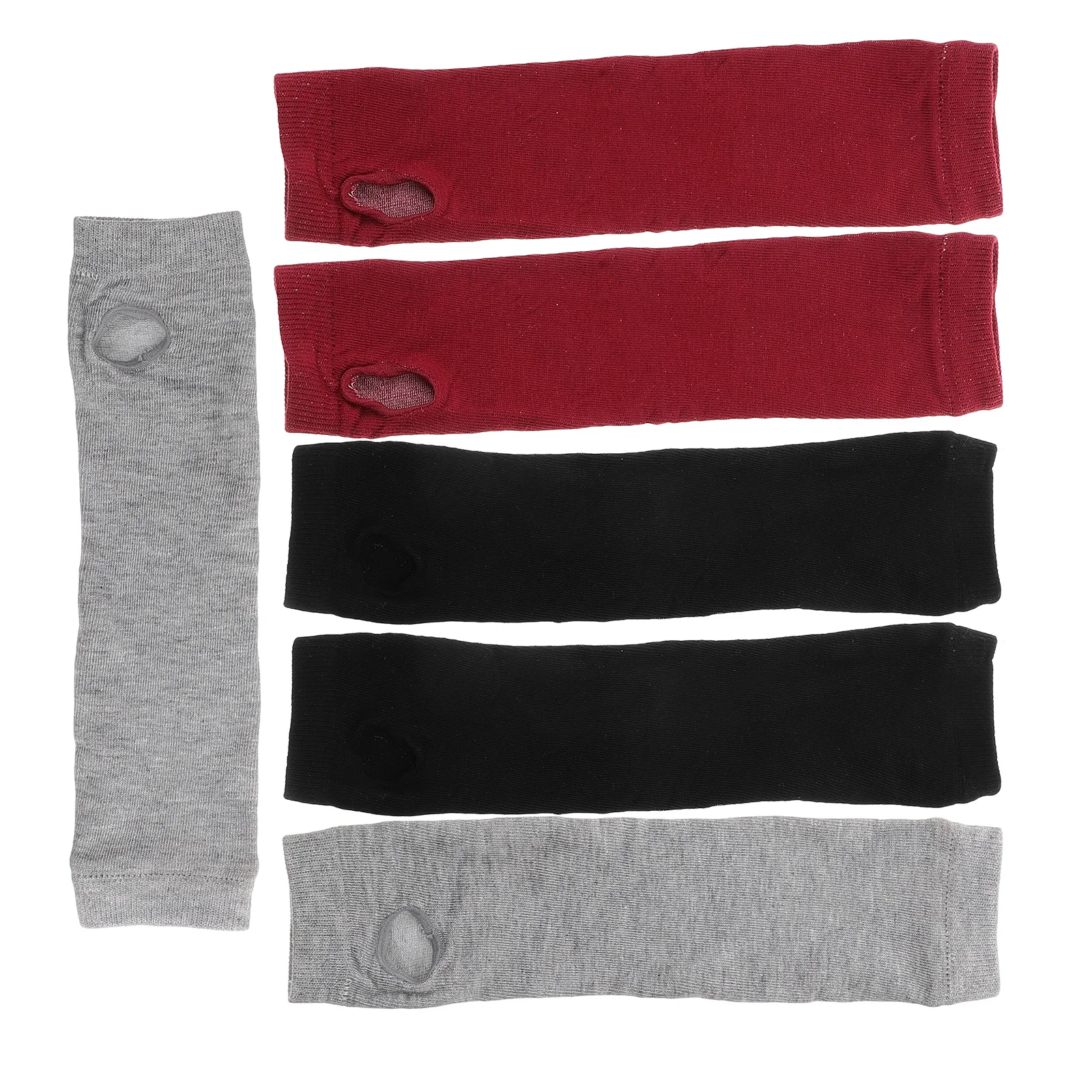 

3 Pairs Half Finger Gloves Women Cotton Arm Sleeves Thumb Hole Spring Autumn Long Elastic Arm Sleeves With Thumb Hole UV Fitness